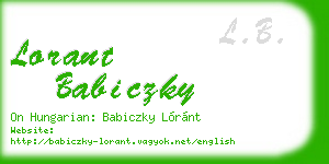 lorant babiczky business card