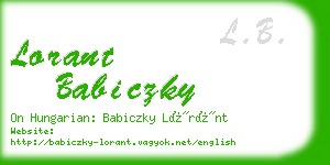 lorant babiczky business card